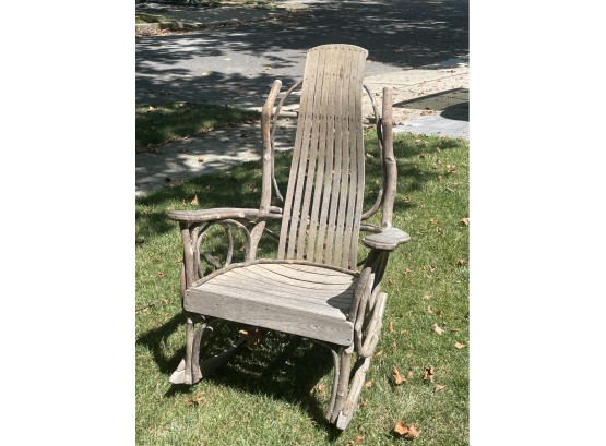 Hickory Amish Rustic Tree Branch Bent Wood Rocking Chair