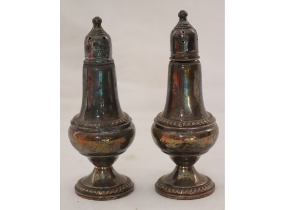 Set Of Empire Weighted Sterling Salt And Pepper Shakers (D-2)