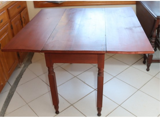 Vintage Wooden Rectangular Square Drop Leaf Dining Table (d-73)