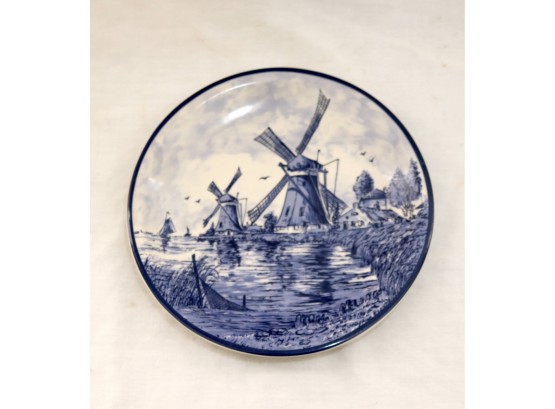 Hand Decorated Delft's 380 Windmill Plate (P-62)