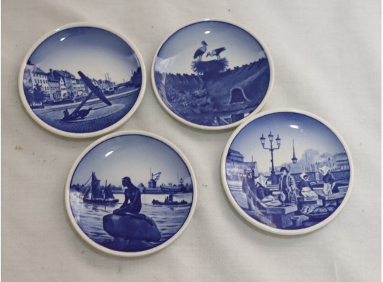 Vintage Set Of 4 Royal Copenhagen Denmark Plates (D-68)