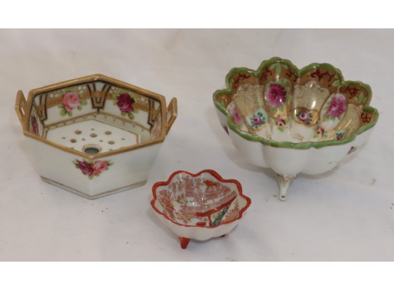 3 Vintage Porcelain Bowls Japan (P-76)