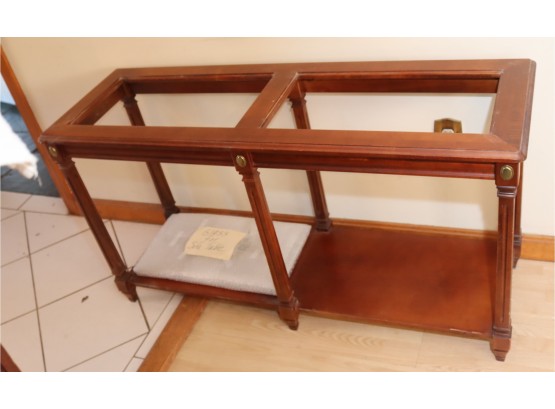 Vintage Wood And Glass Console Table