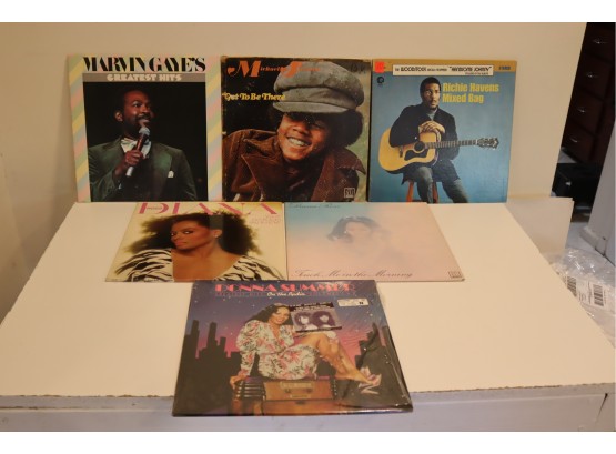 Vintage Vinyl Record Lot Marvin Gaye, Michael Jackson, Donna Summer, Dianna Ross (V-15)