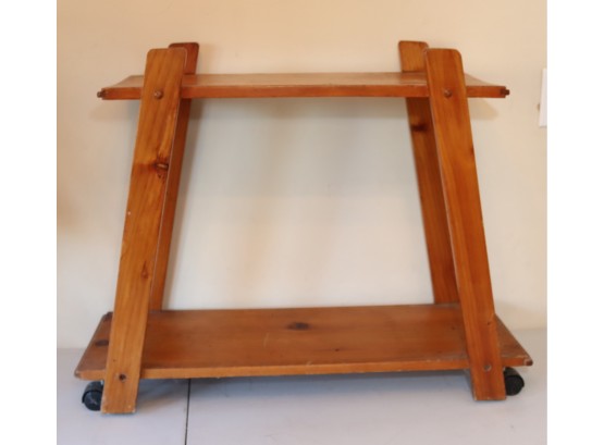 Vintage Wooden Rolling Stand (D-72)