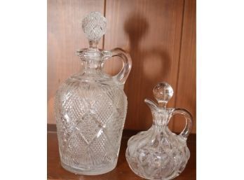 Pair Of Crystal Glass Decanters (P-98)