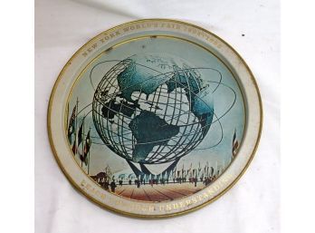 Vintage Unisphere New York Worlds Fair Tin Tray (D-90)