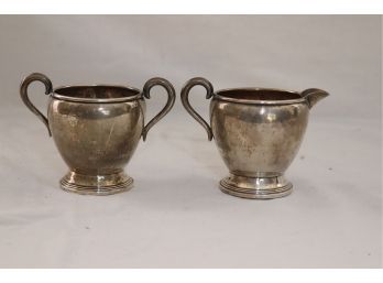 Vintage Empire Sterling Silver Sugar Bowl And Creamer Weighted