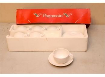 Set Of 6 Pagnossim Espresso Cups And Saucers (H-15)