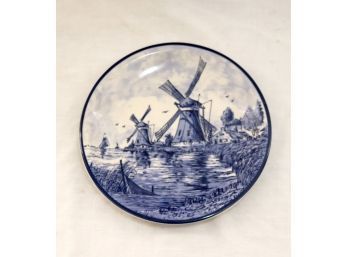 Hand Decorated Delft's 380 Windmill Plate (P-62)