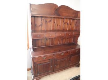 Vintage Wooden Colonial China Hutch