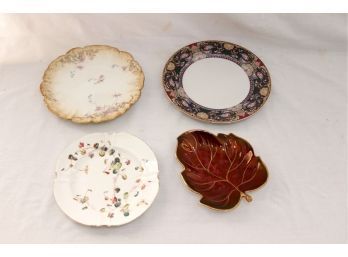 4 Vintage Porcealin Plates A. Lanternier Limoges, Muirfield, Carltonware (P-59)