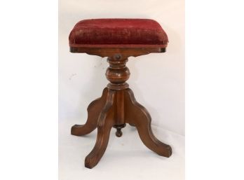 Antique Victorian Quality Carved Walnut Revolving Piano Stool (D-14)