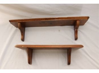 Pair Of Vintage Wooden Wall Shelfs   (P-78)