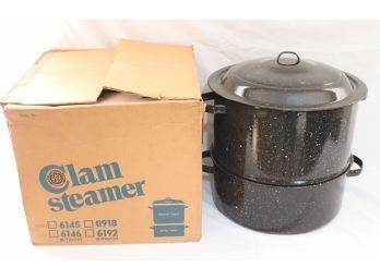 Vintage Graniteware Clam Steamer W/ Box (P-30)