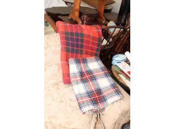 A Pair Of Nice Plaid Christmas Blankets