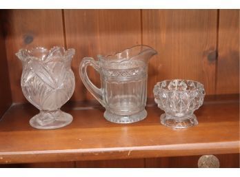 Vintage Glass Lot 3 Pieces (P-95)