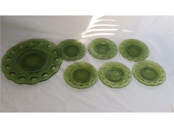 Vintage Green Glass Plates