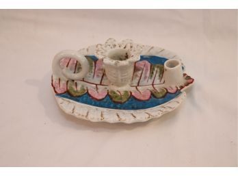 Vintage Ceramic Candle And Match Holder (S-50)