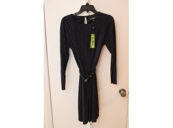New With Tags Sam Edelman Size 10 Navy Blue Dress With Belt (M-3)