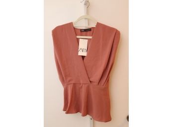New With Tags Zara Top Sleeveless Blouse Shirt Size M. (M-1)