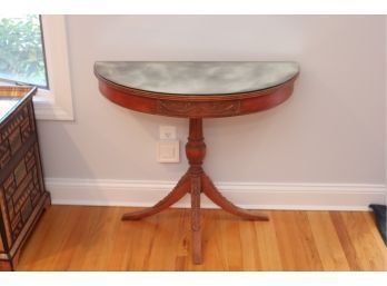 Half Round Wooden Table With Mirrored Top