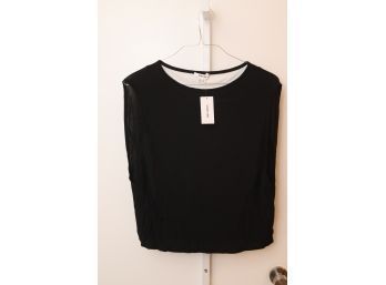 New With Tags Helmut Lang Sleeveless Black Over White Shirt (M-5)