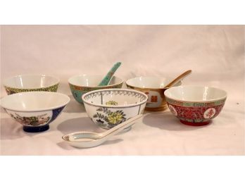 Chinese Bowls And Soup Spoons (S-48)
