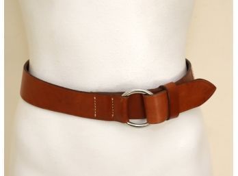 Vintage Ralph Lauren Brown Leather Belt Vintage Brass Buckle S (M-19)
