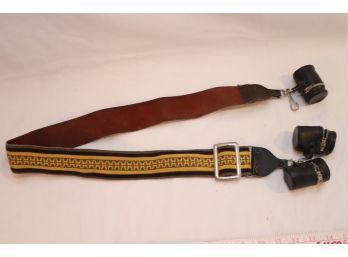 Vintage Camera Neck Strap With Leather Film Roll Pouches (S-57)
