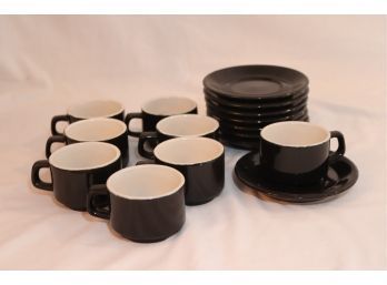 Black And White Espresso Coffee Mugs Cups And Saucers (S-30)