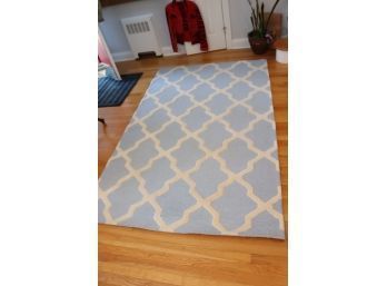 Safavieh Cambridge Wool Pile Rug 5ft. X 8 Ft. Carpet Light Blue/ Ivory(S-2)