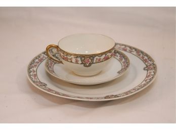 Vintage Noritake Portland Dessert Plate W/ Tea Cup & Saucer (S-94)