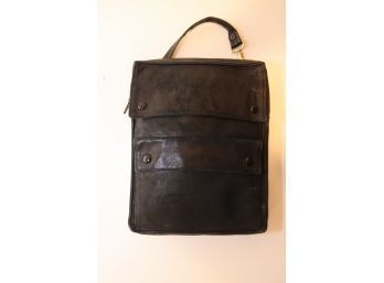Vintage Black Leather Hand Bag ( Man Purse MM-8)