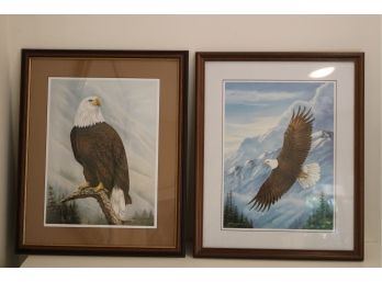 Pair Of Gene Galasso Framed Eagle Prints NRA Wildlife Gallery