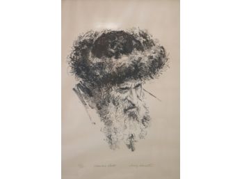 Framed 'hassidic Rabbi' Signed By Irving Weinstein 27/50