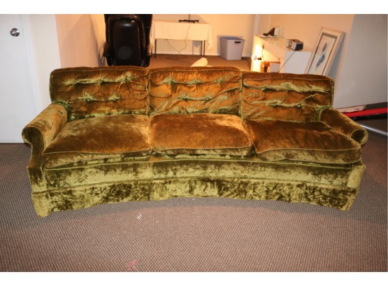 Vintage Green Velvet Couch