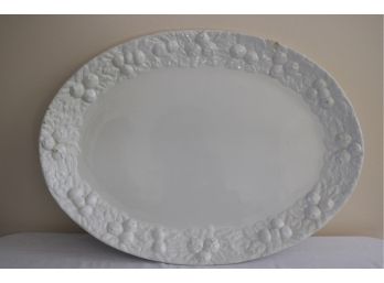 Large White Oval Ceramic Serving Platter Made In Italy 776