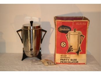 Vintage Sunbeam 30-Cup Coffee Percolator Party Size