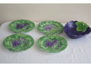 Department 56 Vineyard Snack Plates And Bowl