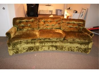 Vintage Green Velvet Couch