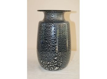Black Speckled Glass Art Glass Vase
