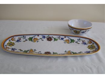 Plastic Serving Tray And Bowl.