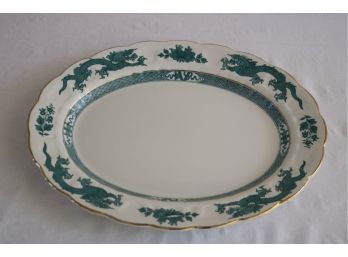 14' Oval Serving Platter Dragon Green By BOOTHS
