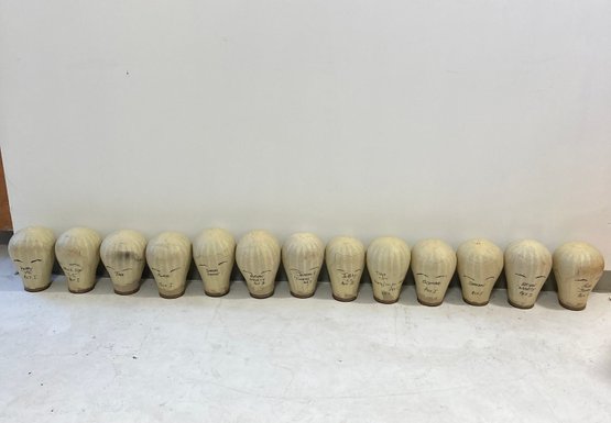 Set #1  Wig Heads Used For Broadway And Off Broadway Wig Storage (13 Total)