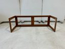 Vintage Komfort-Danish Mid Century Modern Console Table With Glass Inset Top
