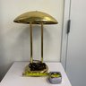Vintage Metal Office Lamp With Flying Saucer Shade