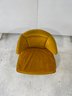 Gold Plush Mid Century Modern Wingback Chair With Square Tuft Back With 2 Round Accent Pillows