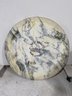 Vintage Stone Top Round Table With Wood Base