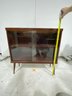 Vintage Mid Century Modern Small Console With Sliding Glass Doors #1